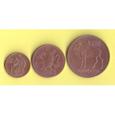 Норвегия 3 монеты 1972г.